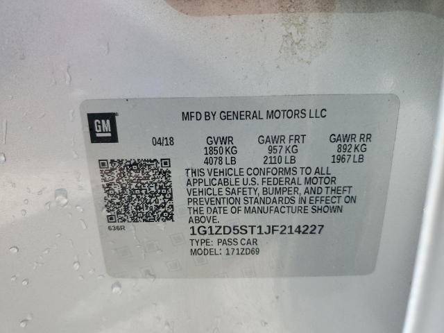 Photo 11 VIN: 1G1ZD5ST1JF214227 - CHEVROLET MALIBU LT 