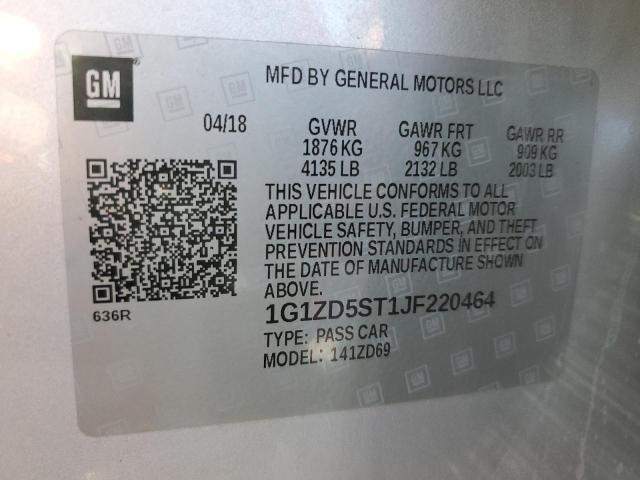 Photo 11 VIN: 1G1ZD5ST1JF220464 - CHEVROLET MALIBU LT 