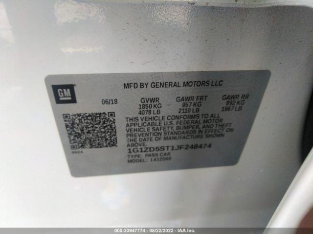 Photo 8 VIN: 1G1ZD5ST1JF248474 - CHEVROLET MALIBU 