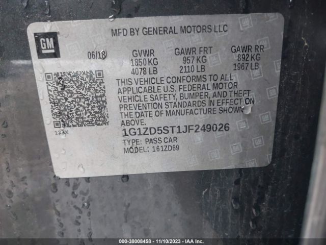 Photo 8 VIN: 1G1ZD5ST1JF249026 - CHEVROLET MALIBU 