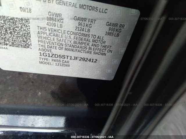 Photo 8 VIN: 1G1ZD5ST1JF292412 - CHEVROLET MALIBU LT 