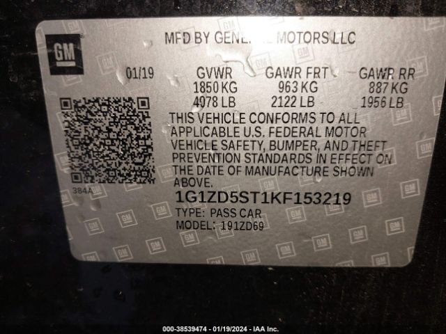 Photo 8 VIN: 1G1ZD5ST1KF153219 - CHEVROLET MALIBU 