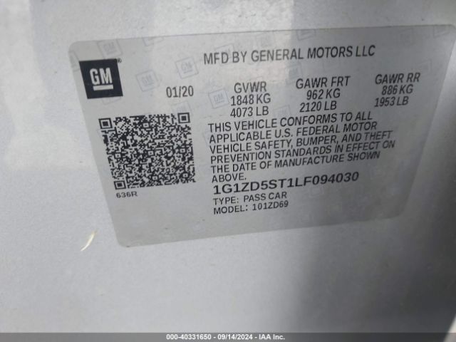 Photo 8 VIN: 1G1ZD5ST1LF094030 - CHEVROLET MALIBU 