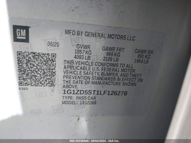 Photo 8 VIN: 1G1ZD5ST1LF126278 - CHEVROLET MALIBU 