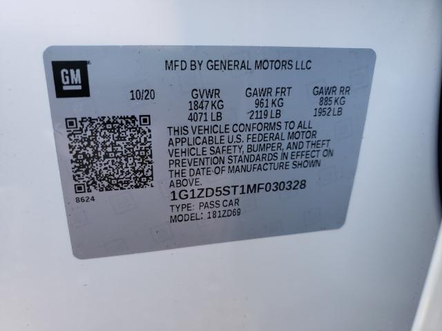 Photo 9 VIN: 1G1ZD5ST1MF030328 - CHEVROLET MALIBU LT 