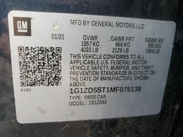 Photo 11 VIN: 1G1ZD5ST1MF075138 - CHEVROLET MALIBU LT 