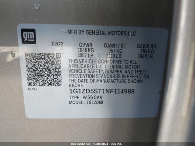 Photo 8 VIN: 1G1ZD5ST1NF114988 - CHEVROLET MALIBU 