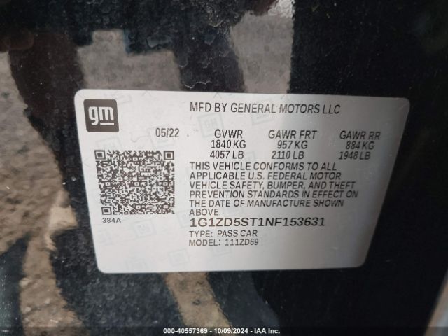 Photo 8 VIN: 1G1ZD5ST1NF153631 - CHEVROLET MALIBU 