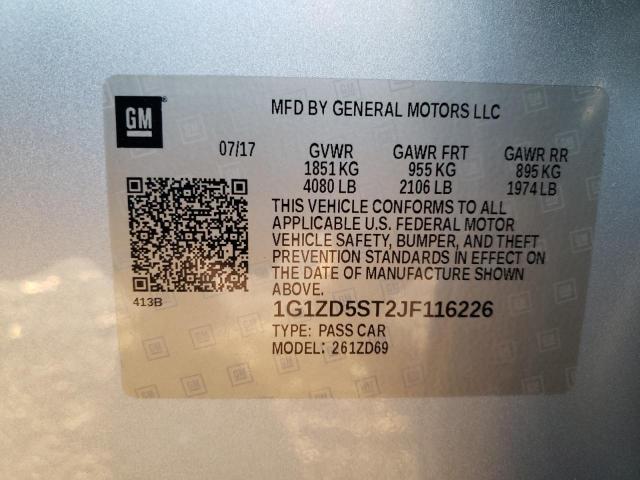 Photo 11 VIN: 1G1ZD5ST2JF116226 - CHEVROLET MALIBU LT 