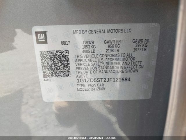 Photo 8 VIN: 1G1ZD5ST2JF121684 - CHEVROLET MALIBU 