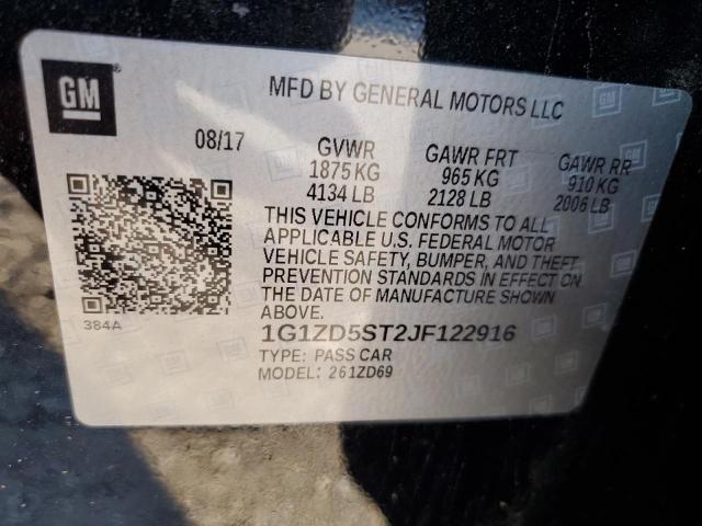 Photo 9 VIN: 1G1ZD5ST2JF122916 - CHEVROLET MALIBU LT 