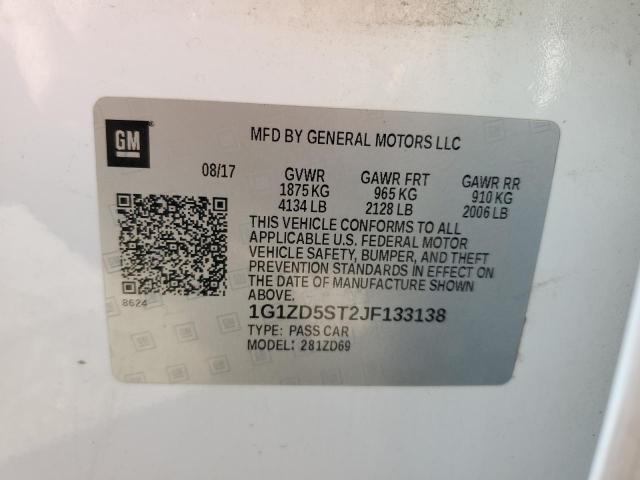 Photo 11 VIN: 1G1ZD5ST2JF133138 - CHEVROLET MALIBU LT 