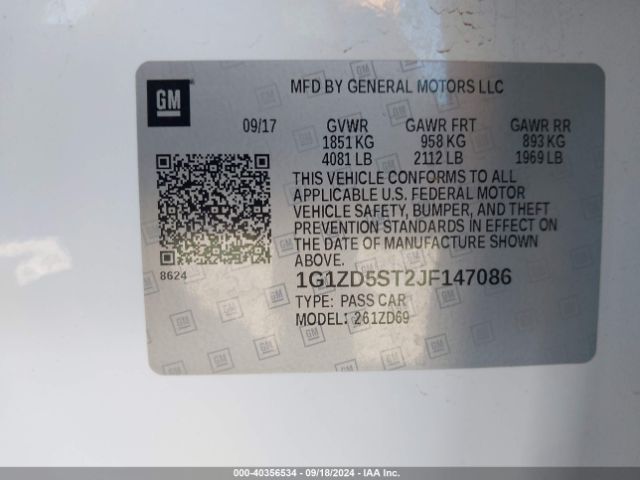 Photo 8 VIN: 1G1ZD5ST2JF147086 - CHEVROLET MALIBU 