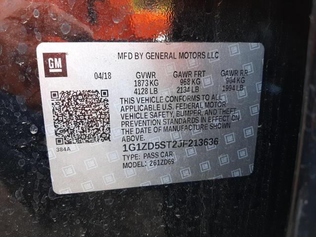 Photo 11 VIN: 1G1ZD5ST2JF213636 - CHEVROLET MALIBU LT 