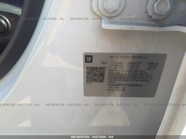 Photo 8 VIN: 1G1ZD5ST2JF244515 - CHEVROLET MALIBU 