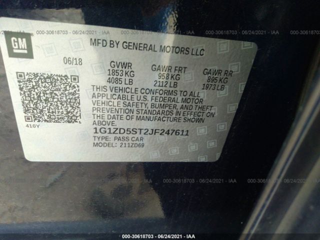 Photo 8 VIN: 1G1ZD5ST2JF247611 - CHEVROLET MALIBU 