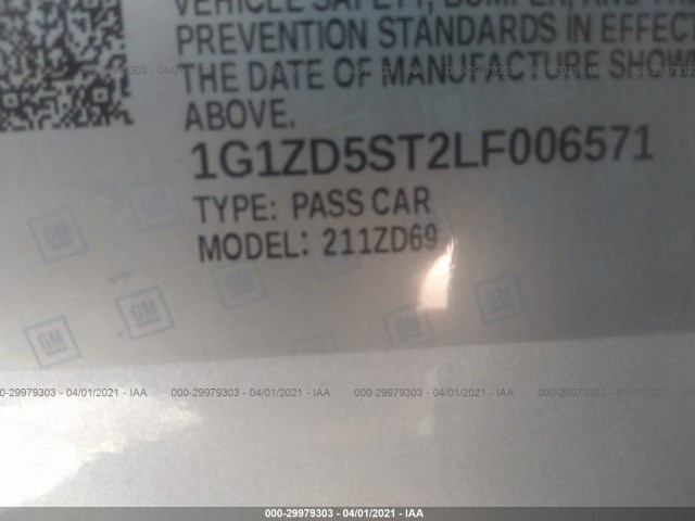 Photo 8 VIN: 1G1ZD5ST2LF006571 - CHEVROLET MALIBU 