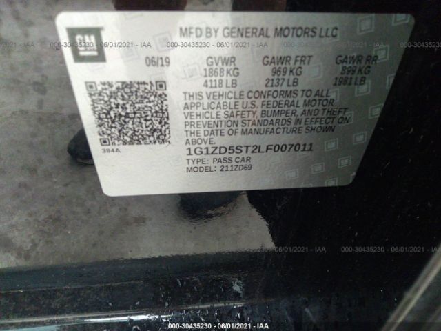 Photo 8 VIN: 1G1ZD5ST2LF007011 - CHEVROLET MALIBU 