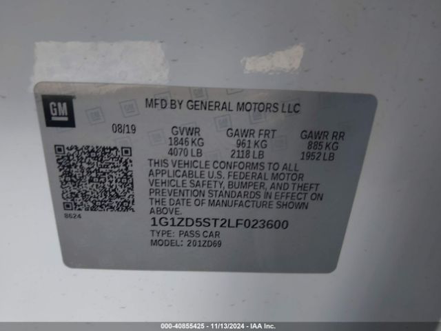 Photo 8 VIN: 1G1ZD5ST2LF023600 - CHEVROLET MALIBU 