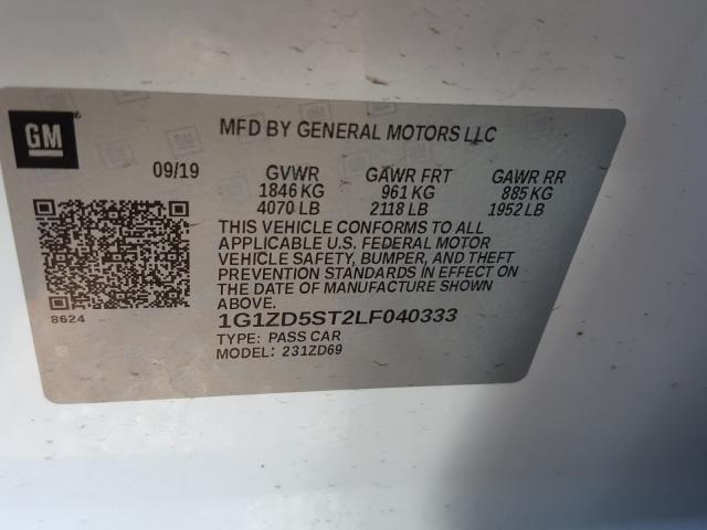 Photo 9 VIN: 1G1ZD5ST2LF040333 - CHEVROLET MALIBU LT 