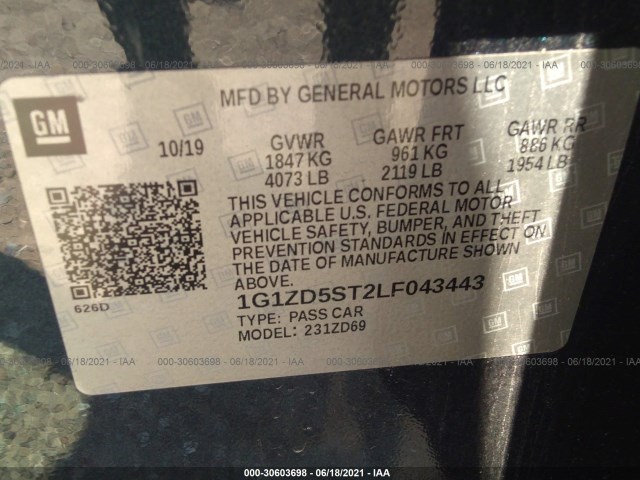 Photo 8 VIN: 1G1ZD5ST2LF043443 - CHEVROLET MALIBU 