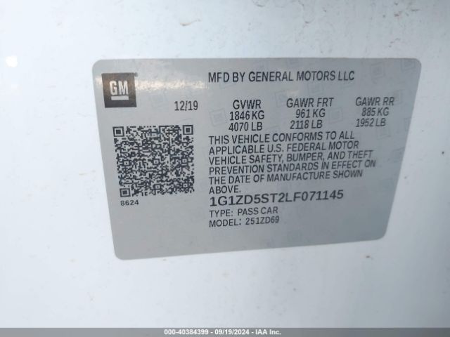 Photo 8 VIN: 1G1ZD5ST2LF071145 - CHEVROLET MALIBU 