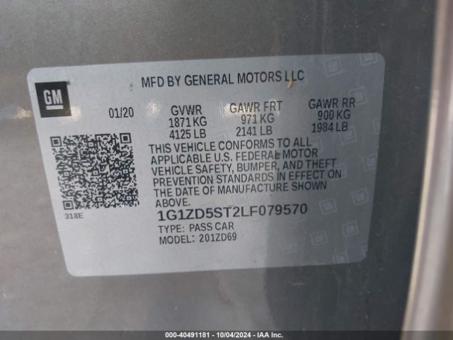 Photo 8 VIN: 1G1ZD5ST2LF079570 - CHEVROLET MALIBU 