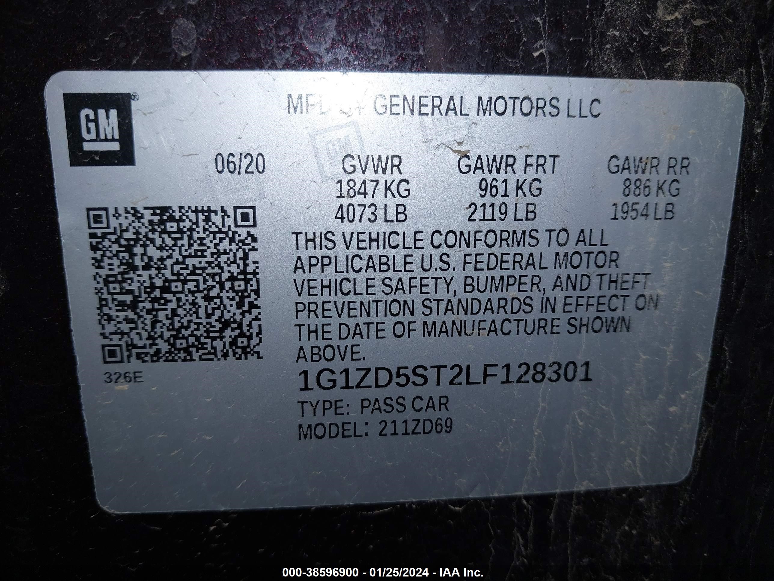 Photo 8 VIN: 1G1ZD5ST2LF128301 - CHEVROLET MALIBU 