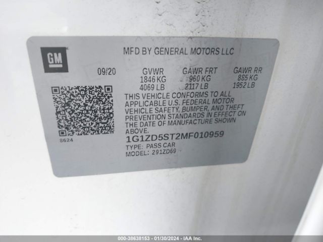 Photo 8 VIN: 1G1ZD5ST2MF010959 - CHEVROLET MALIBU 