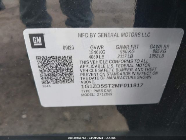 Photo 8 VIN: 1G1ZD5ST2MF011917 - CHEVROLET MALIBU 