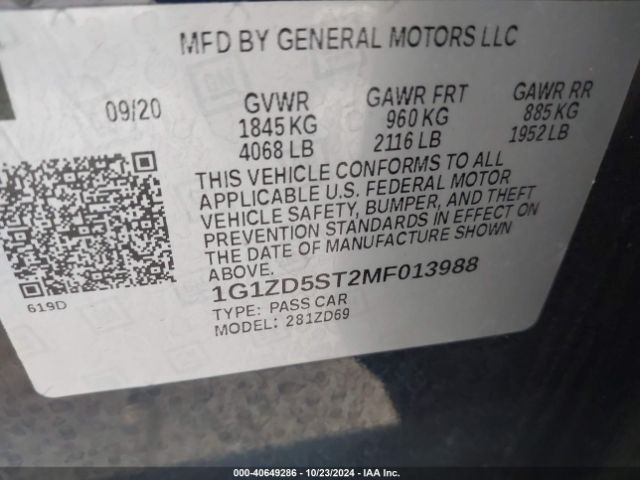 Photo 8 VIN: 1G1ZD5ST2MF013988 - CHEVROLET MALIBU 