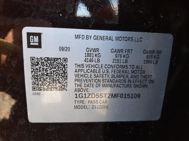 Photo 9 VIN: 1G1ZD5ST2MF015109 - CHEVROLET MALIBU LT 