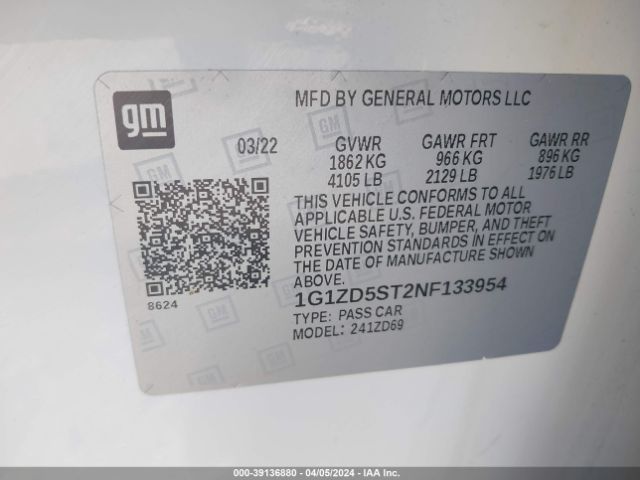 Photo 8 VIN: 1G1ZD5ST2NF133954 - CHEVROLET MALIBU 