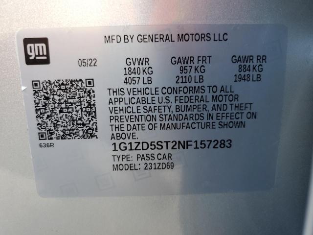 Photo 12 VIN: 1G1ZD5ST2NF157283 - CHEVROLET MALIBU LT 