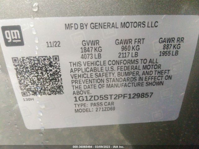 Photo 8 VIN: 1G1ZD5ST2PF129857 - CHEVROLET MALIBU 