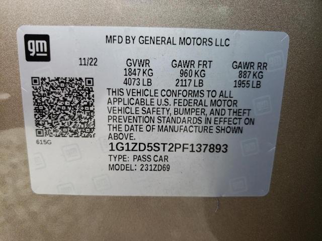 Photo 11 VIN: 1G1ZD5ST2PF137893 - CHEVROLET MALIBU LT 