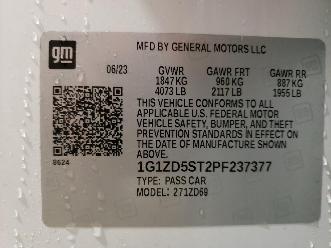 Photo 11 VIN: 1G1ZD5ST2PF237377 - CHEVROLET MALIBU 