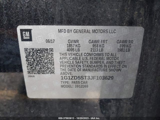 Photo 8 VIN: 1G1ZD5ST3JF103629 - CHEVROLET MALIBU 