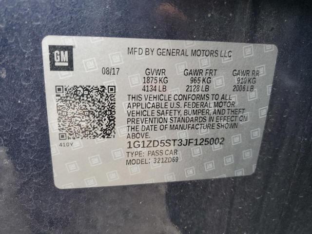 Photo 11 VIN: 1G1ZD5ST3JF125002 - CHEVROLET MALIBU LT 