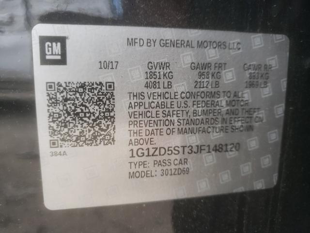 Photo 9 VIN: 1G1ZD5ST3JF148120 - CHEVROLET MALIBU 