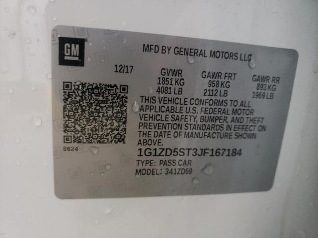 Photo 9 VIN: 1G1ZD5ST3JF167184 - CHEVROLET MALIBU LT 