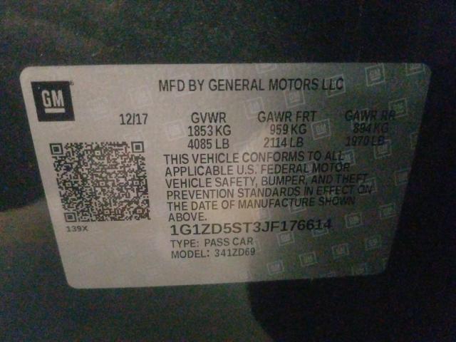 Photo 9 VIN: 1G1ZD5ST3JF176614 - CHEVROLET MALIBU LT 