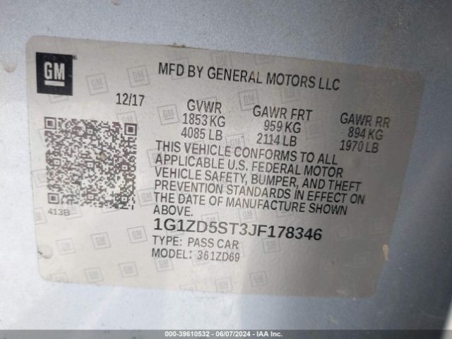 Photo 8 VIN: 1G1ZD5ST3JF178346 - CHEVROLET MALIBU 