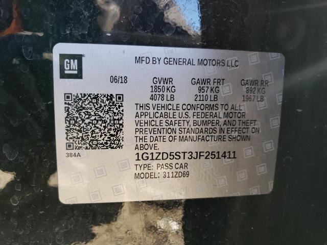 Photo 11 VIN: 1G1ZD5ST3JF251411 - CHEVROLET MALIBU LT 