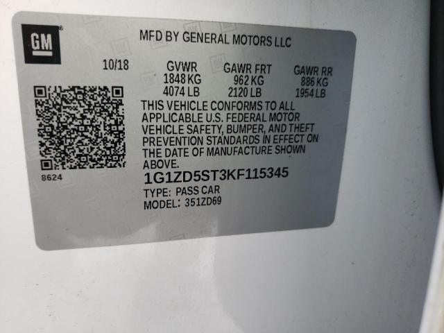 Photo 9 VIN: 1G1ZD5ST3KF115345 - CHEVROLET MALIBU LT 