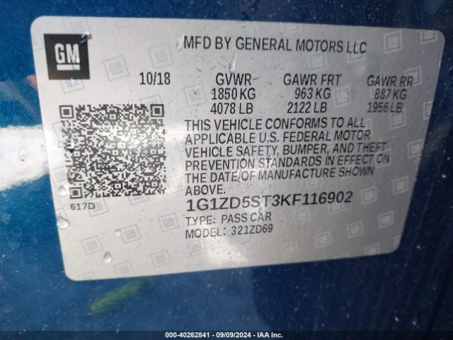 Photo 8 VIN: 1G1ZD5ST3KF116902 - CHEVROLET MALIBU 