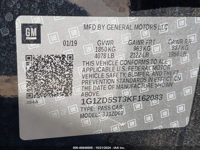 Photo 8 VIN: 1G1ZD5ST3KF162083 - CHEVROLET MALIBU 