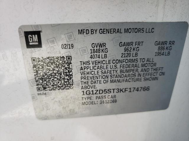 Photo 9 VIN: 1G1ZD5ST3KF174766 - CHEVROLET MALIBU LT 