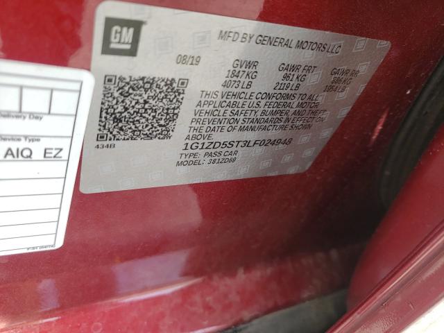 Photo 9 VIN: 1G1ZD5ST3LF024948 - CHEVROLET MALIBU LT 