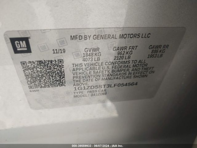 Photo 8 VIN: 1G1ZD5ST3LF054564 - CHEVROLET MALIBU 